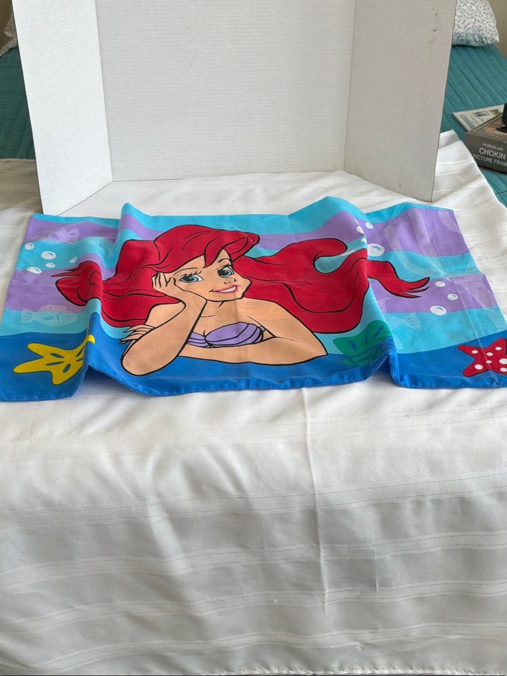Disney 1990 pillow case featuring The Little Mermaid Ariel Flounder size 30”x20